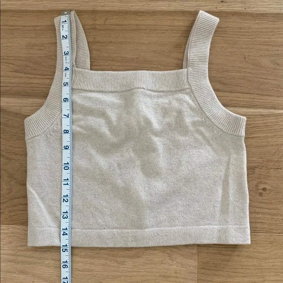 Madewell Cream Cashmere Sweater Crop Tank Top XS - Picture 6 of 7